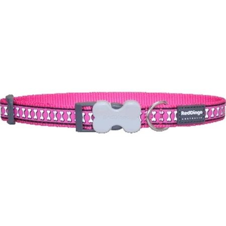 RED DINGO Red Dingo DC-RB-HP-ME Dog Collar Reflective Hot Pink; Medium DC-RB-HP-ME